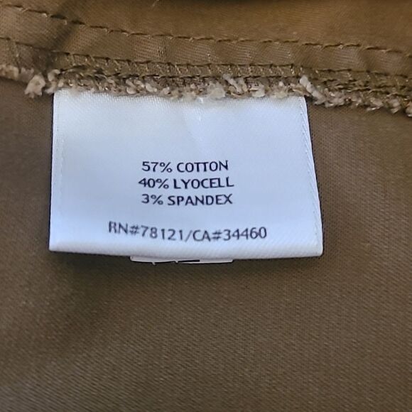 Eileen Fisher Cotton Tencel Twill Cargo Pocket Olive Khaki Mini Skirt Size S - Picture 11 of 12